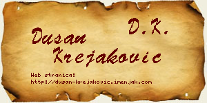 Dušan Krejaković vizit kartica